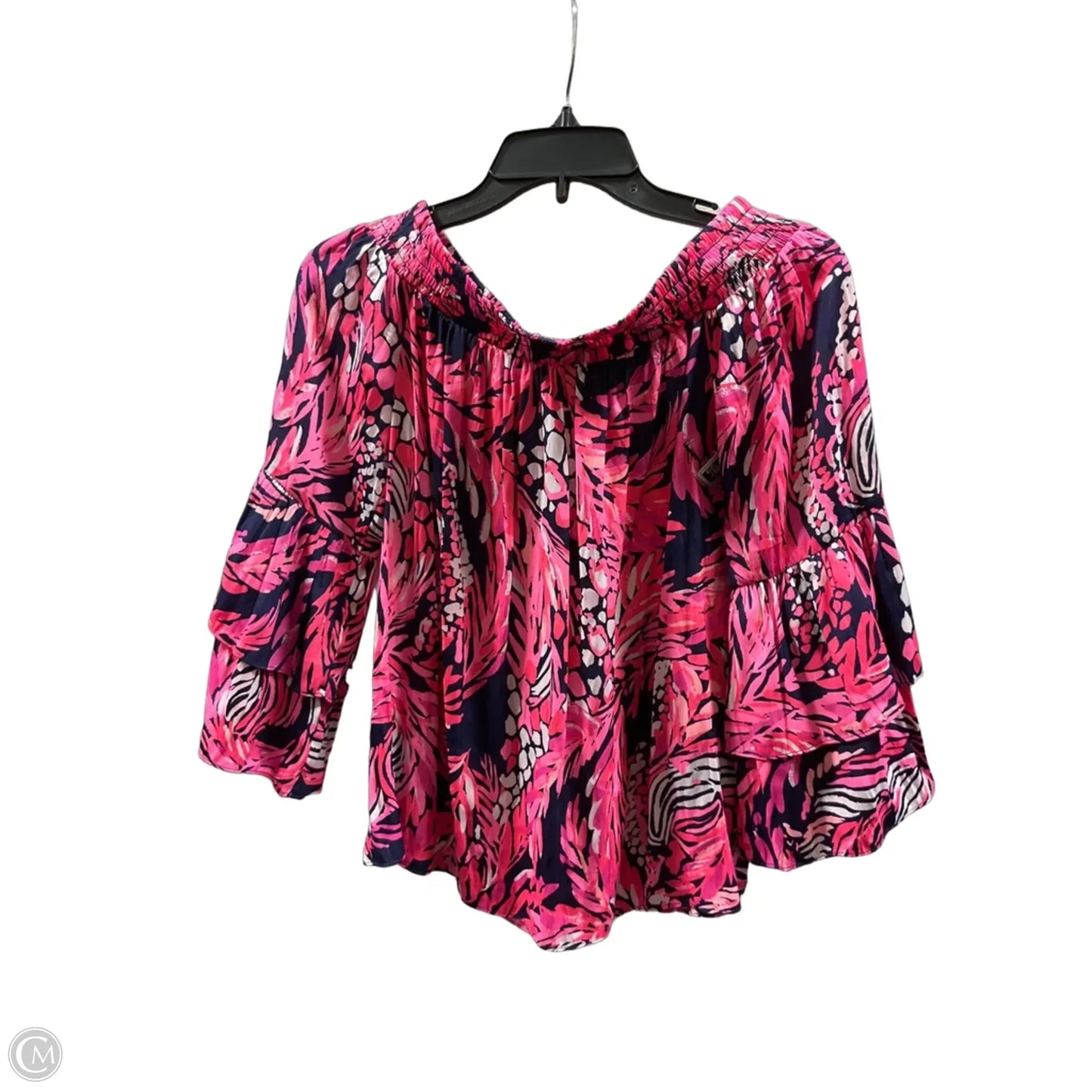 Top 3/4 Sleeve Basic By Lilly Pulitzer In Blue & Pink, Size: S