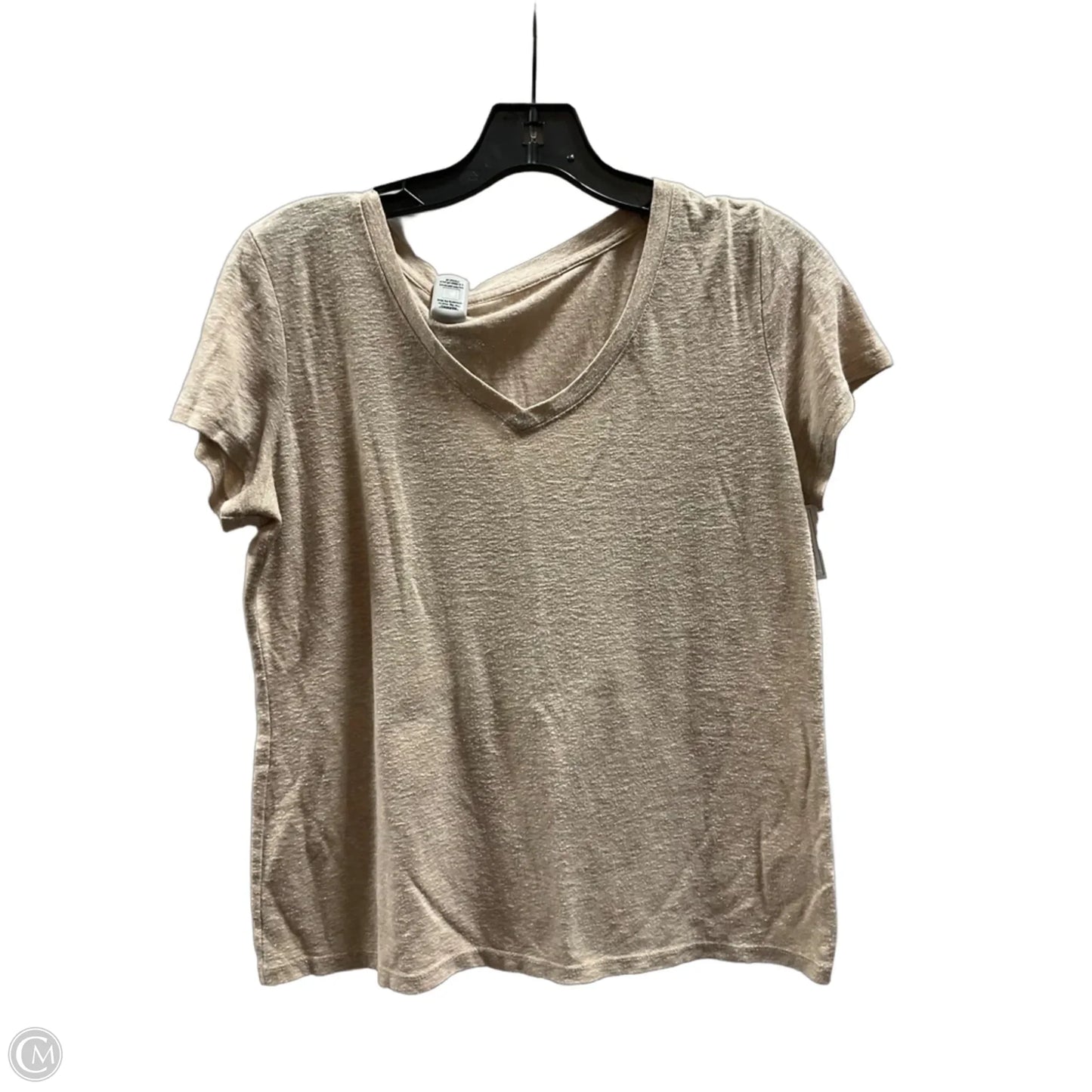 Top Short Sleeve Basic By Talbots In Tan, Size: M