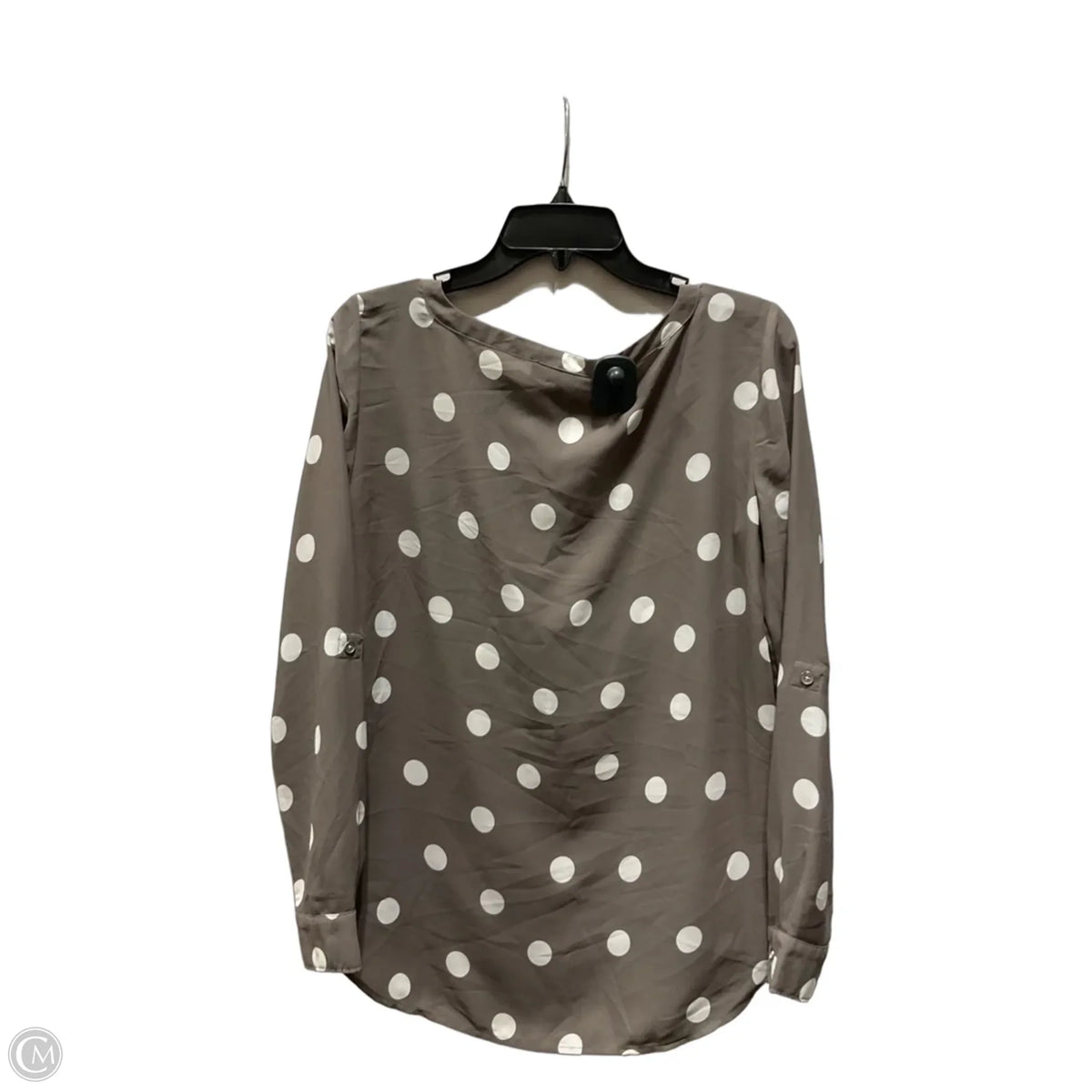 Top Long Sleeve Basic By Loft In Polkadot Pattern, Size: S