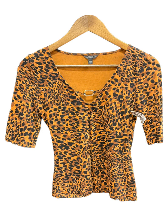 Animal Print Top Short Sleeve Guess, Size Xs