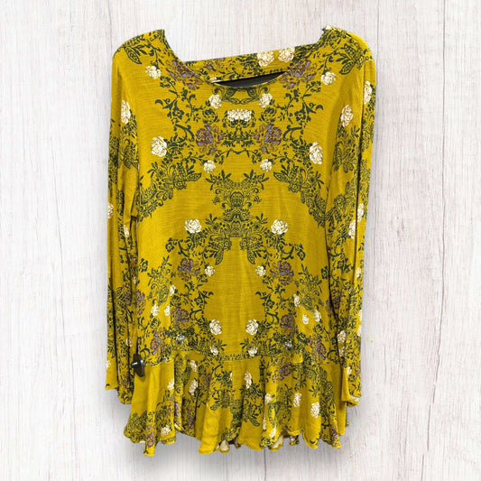 Green Top Long Sleeve Free People, Size L