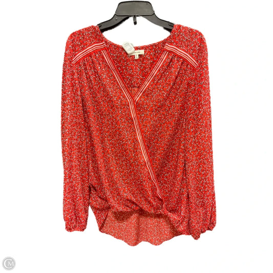 Top Long Sleeve By Max Studio In Red, Size: Xl