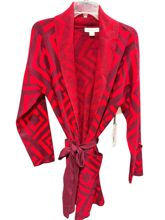 Sweater Cardigan By Liz Claiborne In Red, Size: M