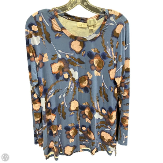 Top Long Sleeve By Logo In Blue, Size: S