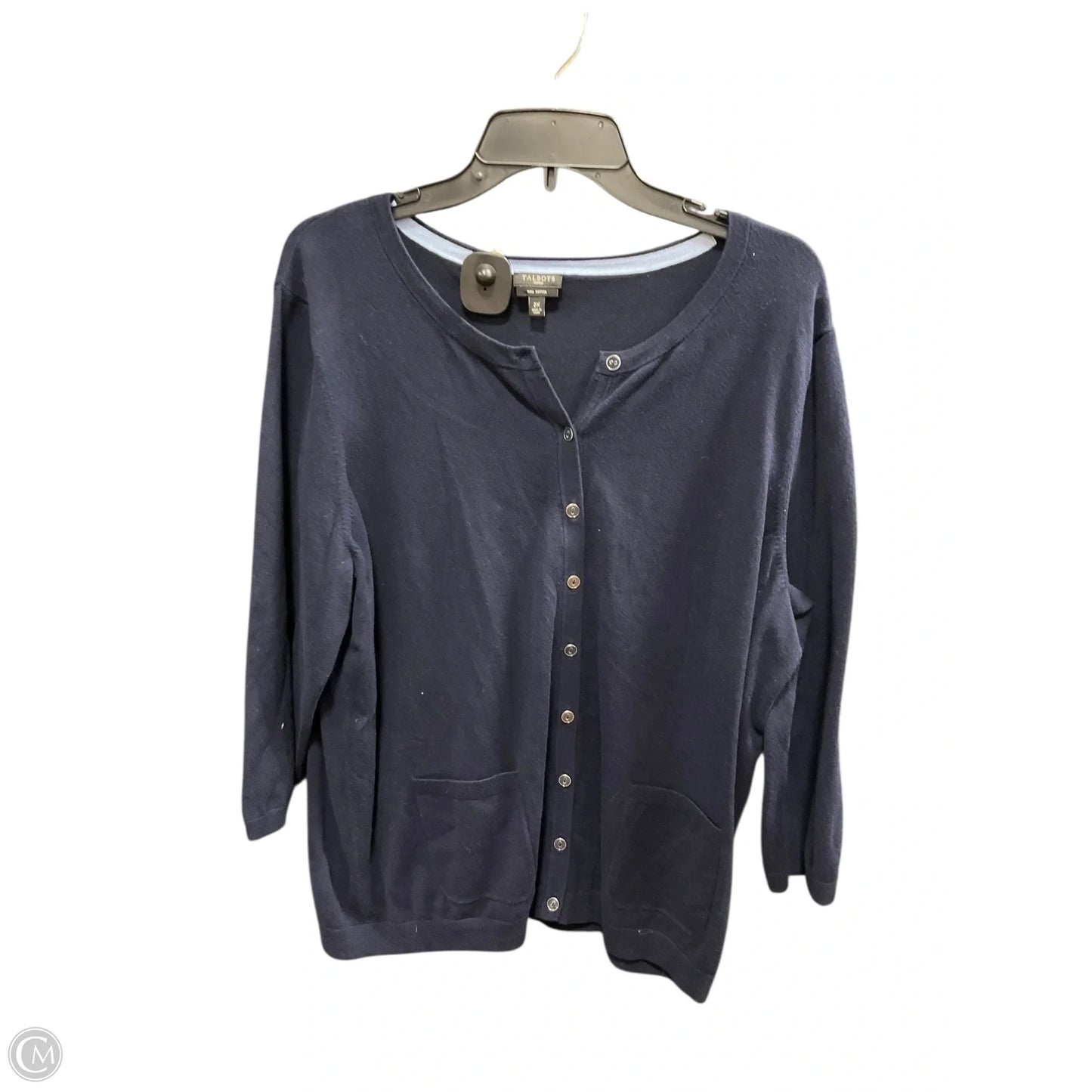 Sweater Cardigan By Talbots In Navy, Size: 2x