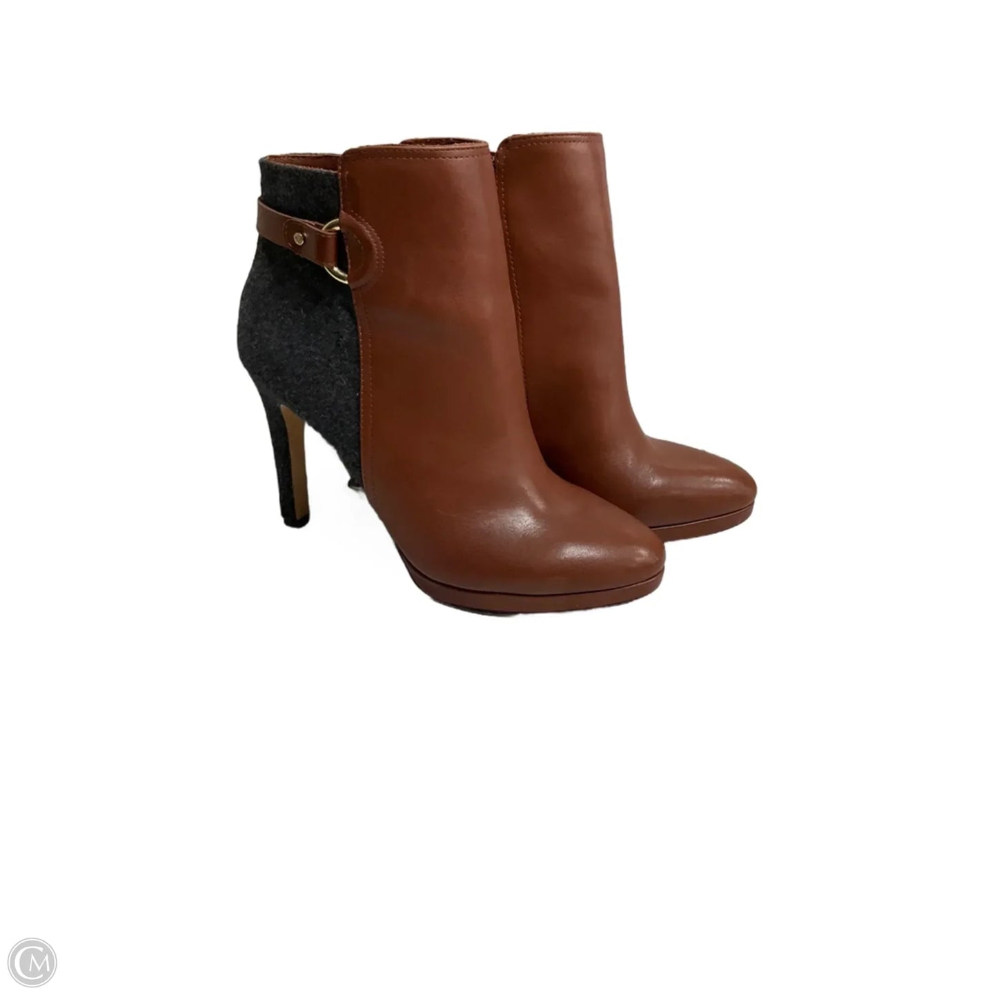 Boots Ankle Heels By Antonio Melani In Brown & Grey, Size: 9.5