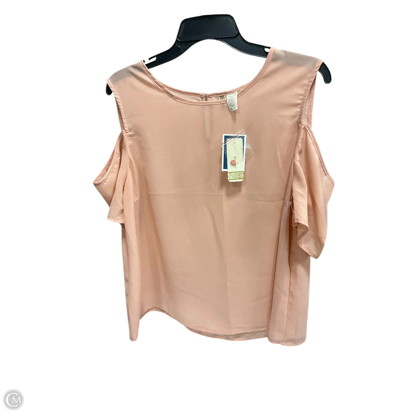 Top Short Sleeve By Japna In Peach, Size: Xl
