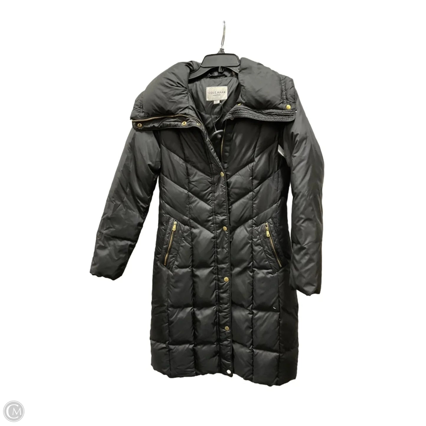 Coat Parka By Cole-haan In Black, Size: S