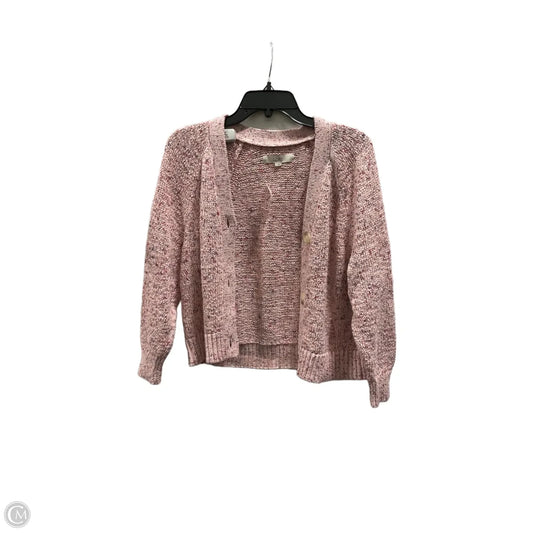 Sweater Cardigan By Loft In Pink, Size: M
