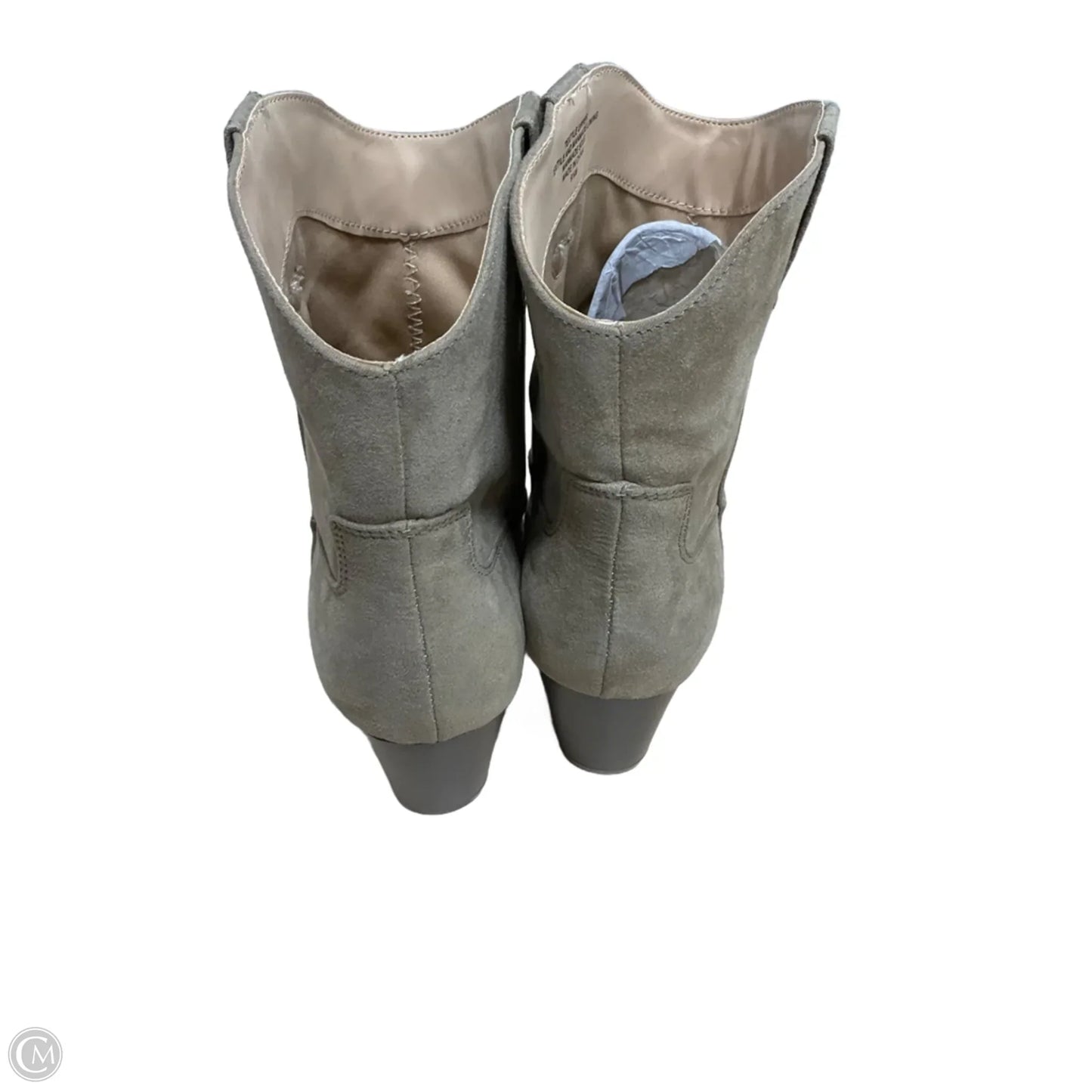 Boots Ankle Heels By Loft In Taupe, Size: 9.5