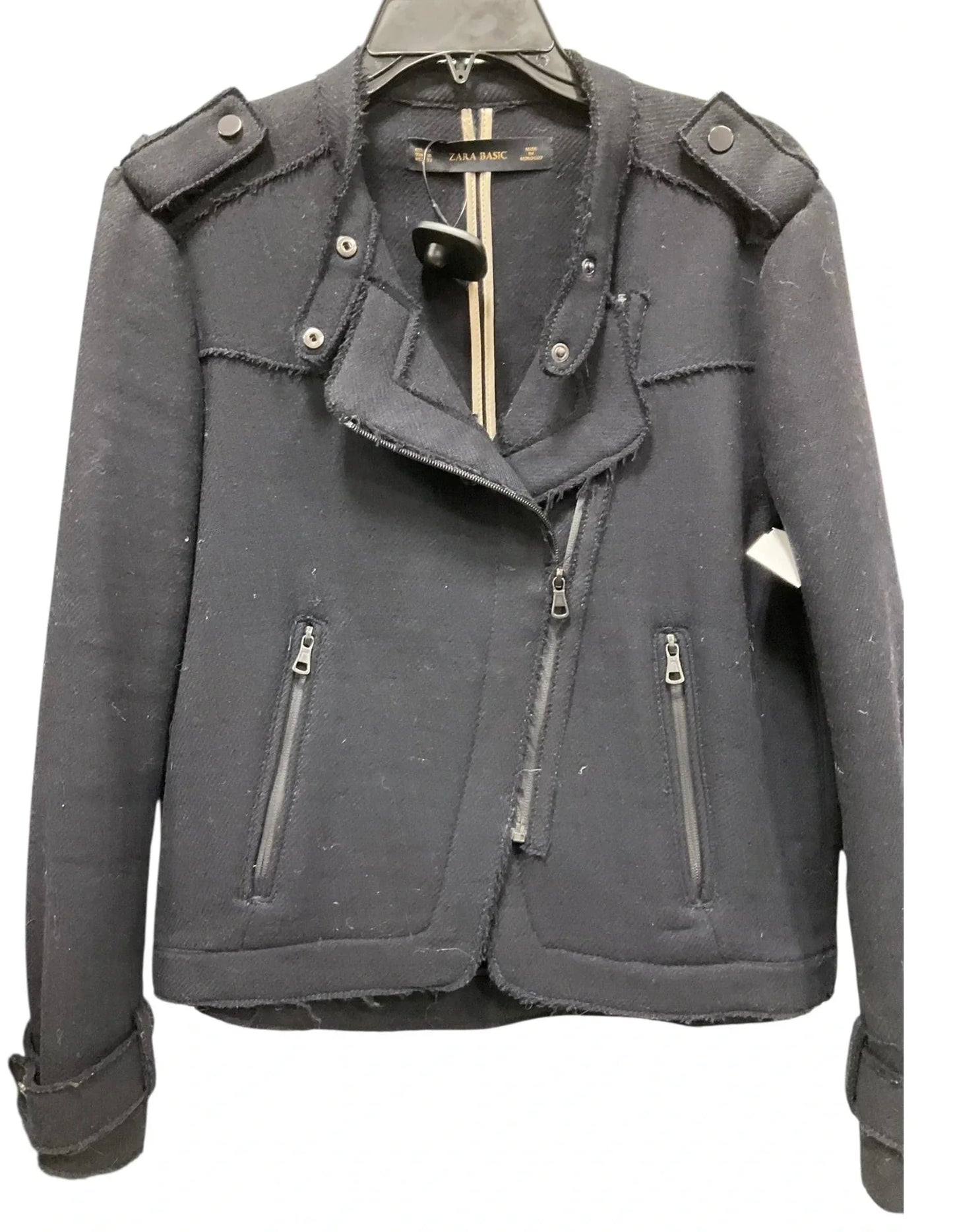 Jacket Moto By Zara Basic In Black, Size: Xl