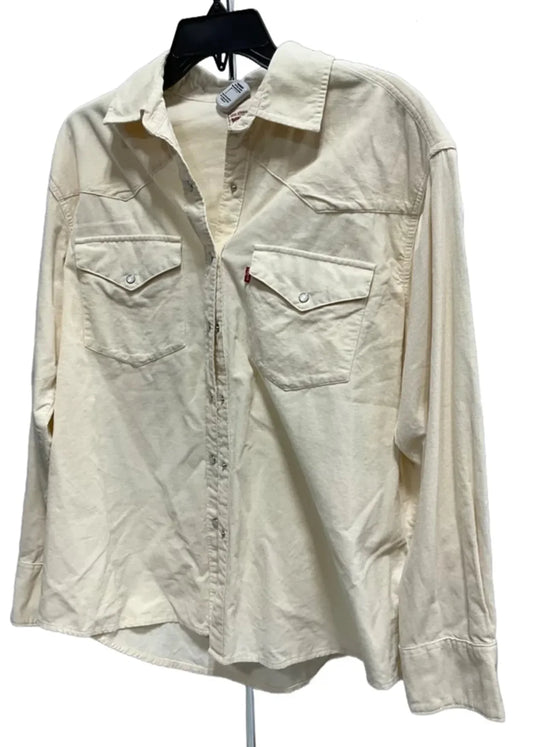 Blouse Long Sleeve By Levis In Cream, Size: M