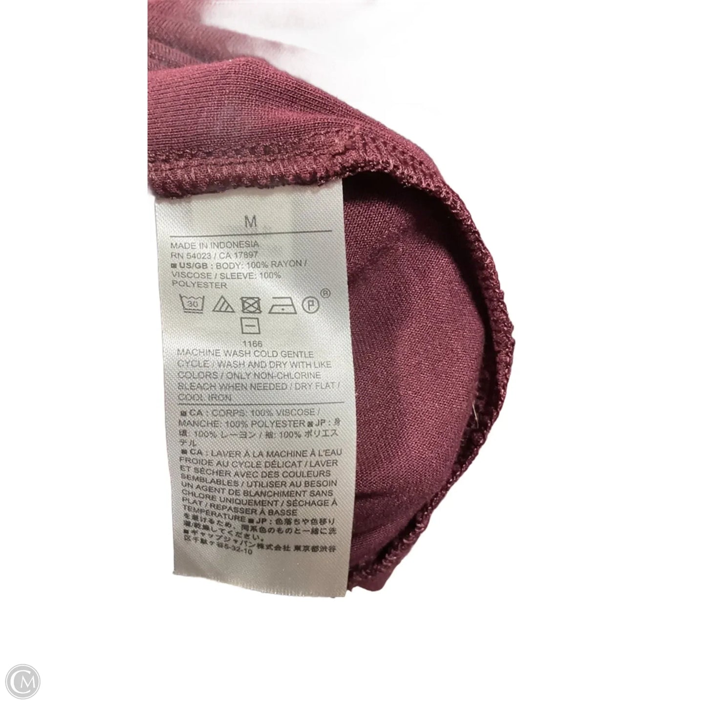Top Long Sleeve By Banana Republic In Maroon, Size: S