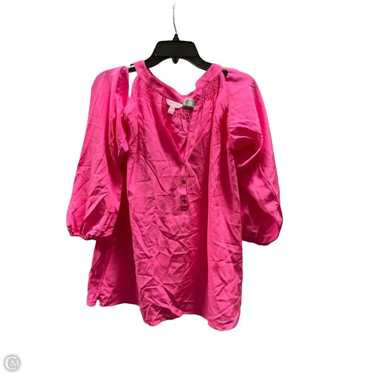 Top Long Sleeve Designer By Lilly Pulitzer In Pink, Size: Xl