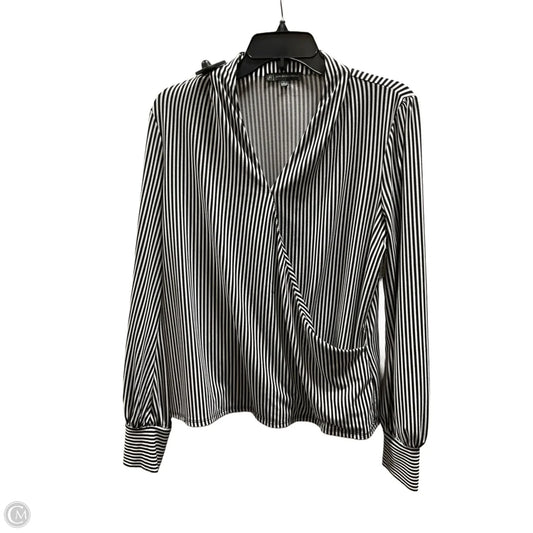 Top Long Sleeve By Adrianna Papell In Black, Size: L
