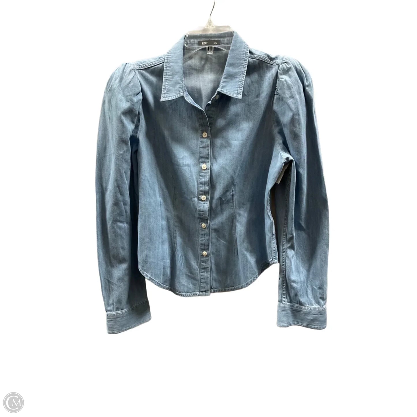 Blouse Long Sleeve By Express In Blue, Size: S