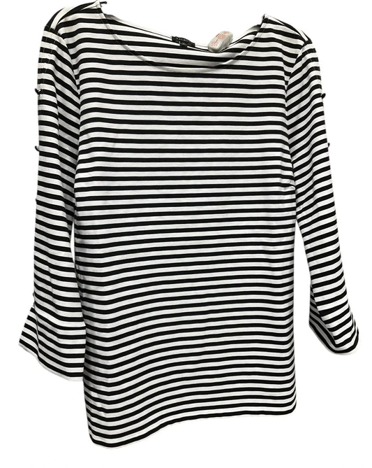 Top 3/4 Sleeve By Talbots In Striped Pattern, Size: Xl
