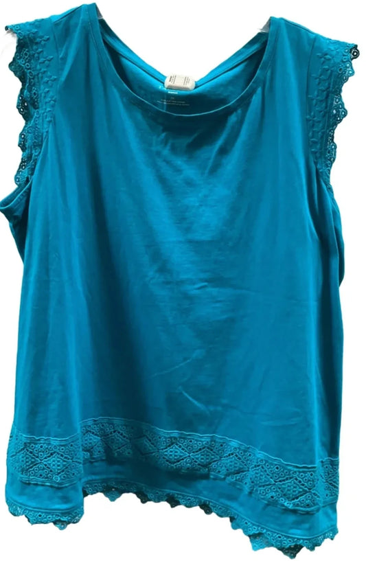 Top Sleeveless By Talbots In Blue, Size: 2x