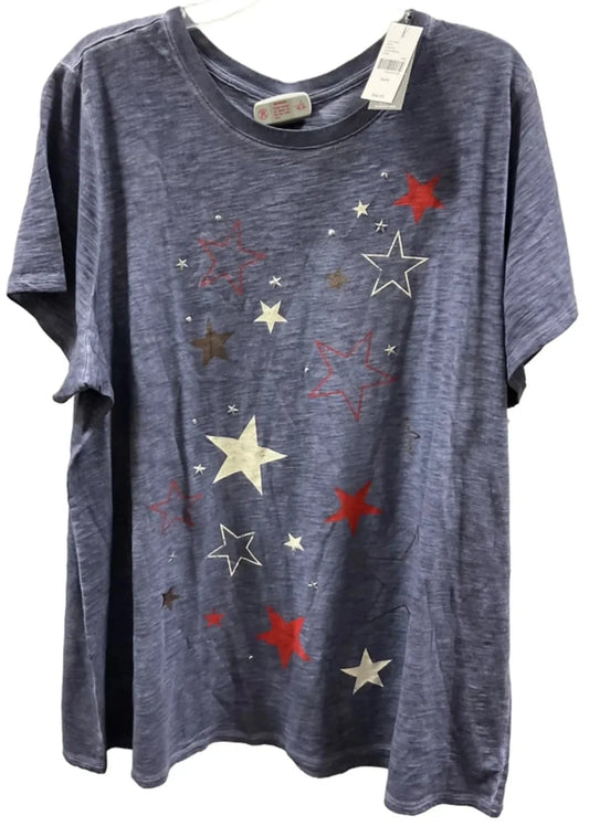 Top Short Sleeve By Lane Bryant In Blue, Size: 2x