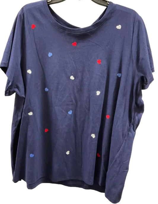 Top Short Sleeve By Lane Bryant In Blue, Size: 2x