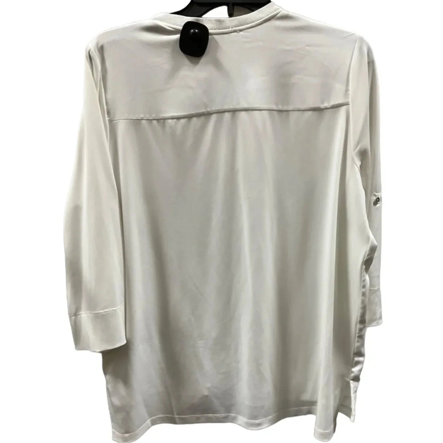Top Long Sleeve By Calvin Klein In White, Size: M
