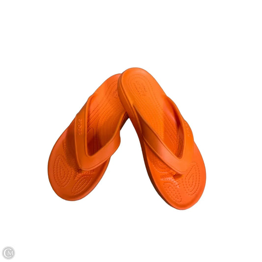 Sandals Flats By Crocs In Orange, Size: 7
