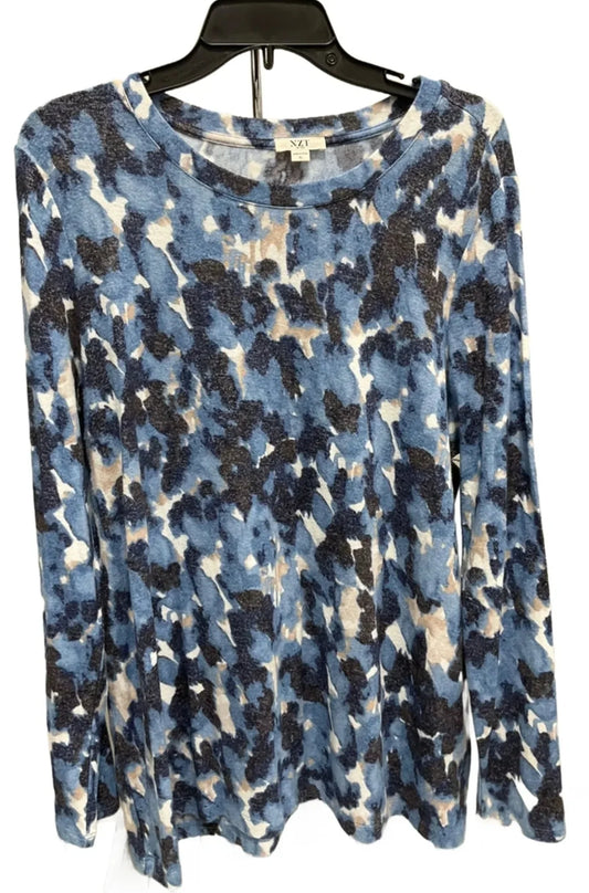 Top Long Sleeve By Nic + Zoe In Blue, Size: Xl
