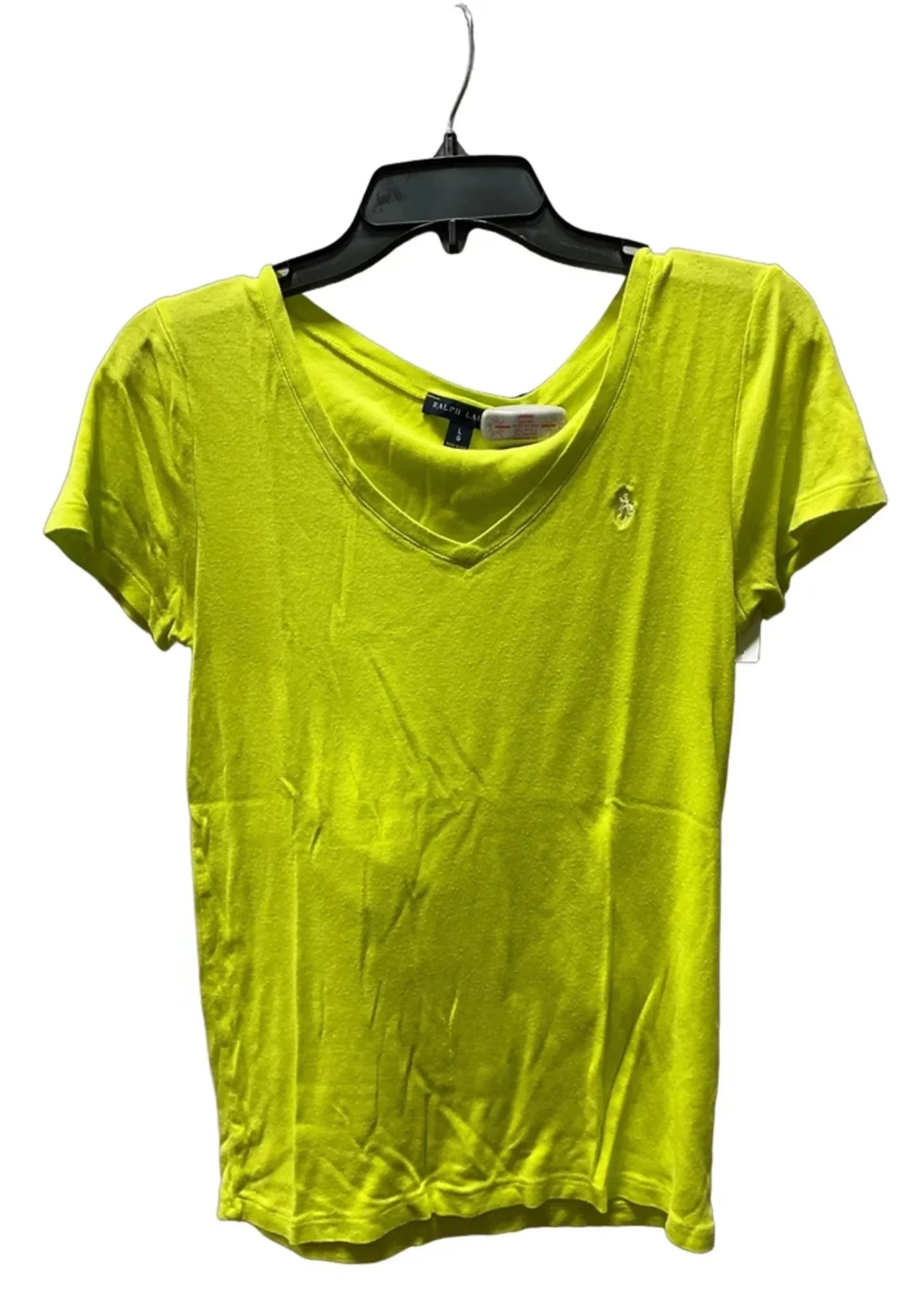 Top Short Sleeve Basic By Ralph Lauren In Yellow, Size: L