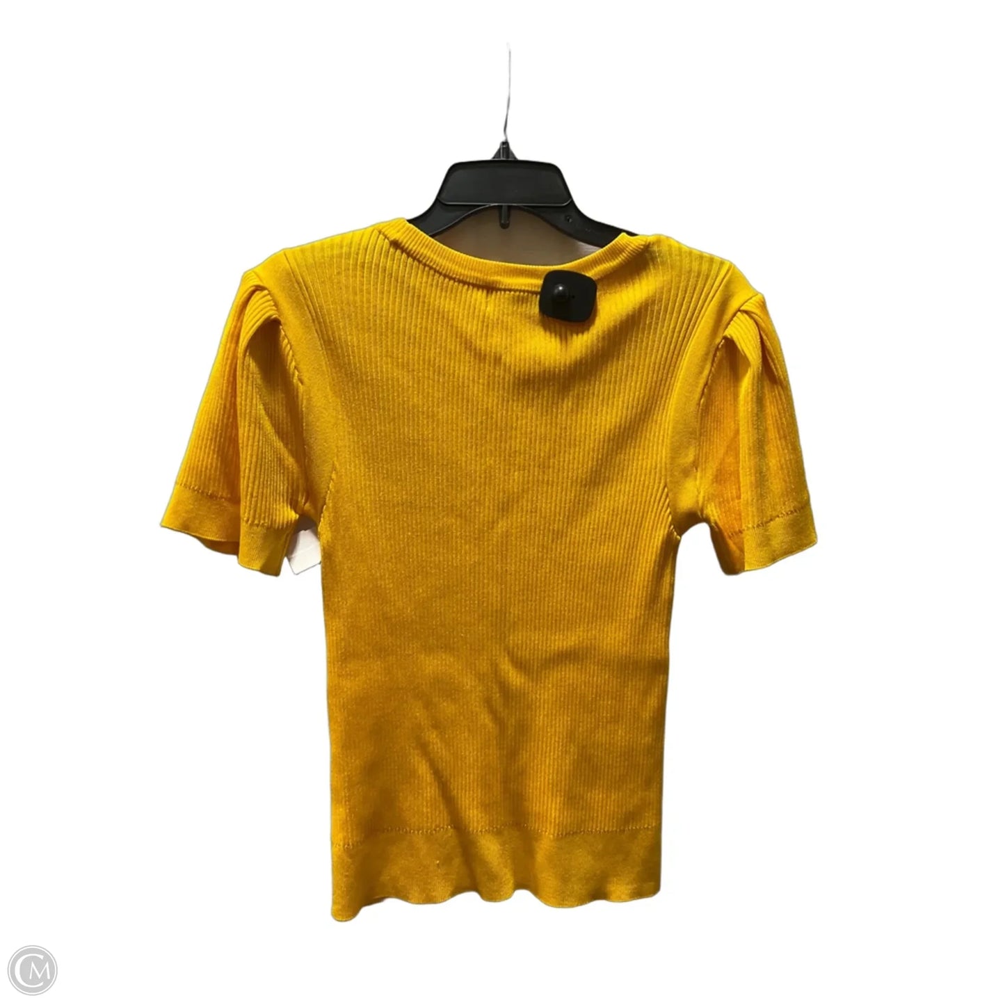 Top Short Sleeve Designer By Karl Lagerfeld In Yellow, Size: L