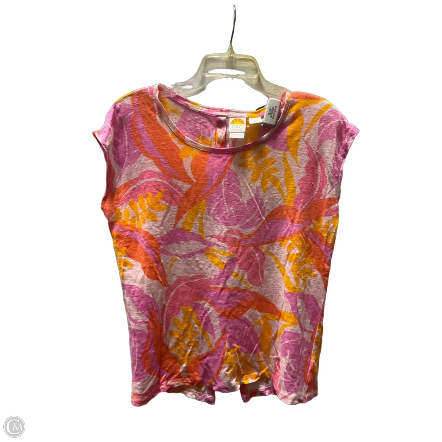 Top Short Sleeve By C And C In Pink, Size: L