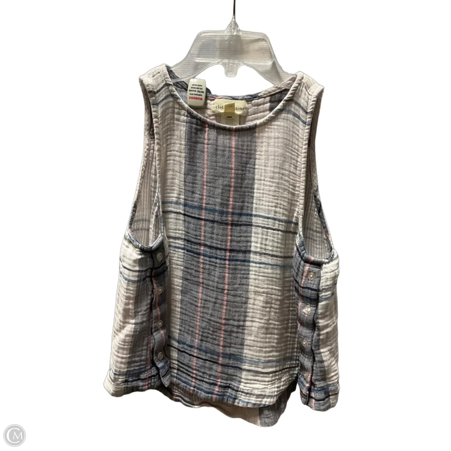 Top Sleeveless By Cloth & Stone In Plaid Pattern, Size: Xs