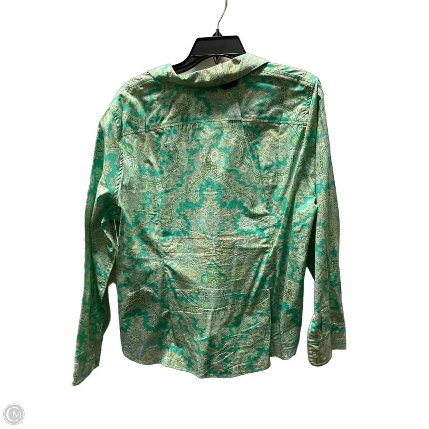 Blouse Long Sleeve By J. Crew In Green, Size: 1x