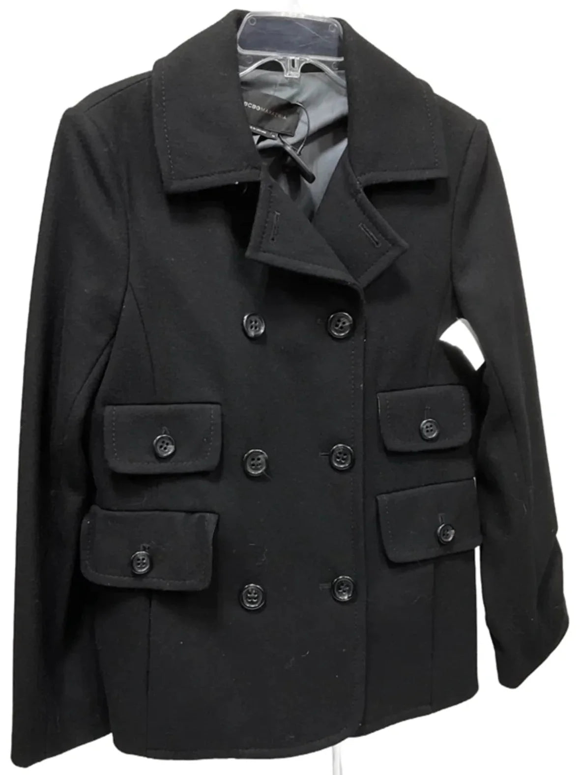 Coat Peacoat By Bcbgmaxazria In Black, Size: M