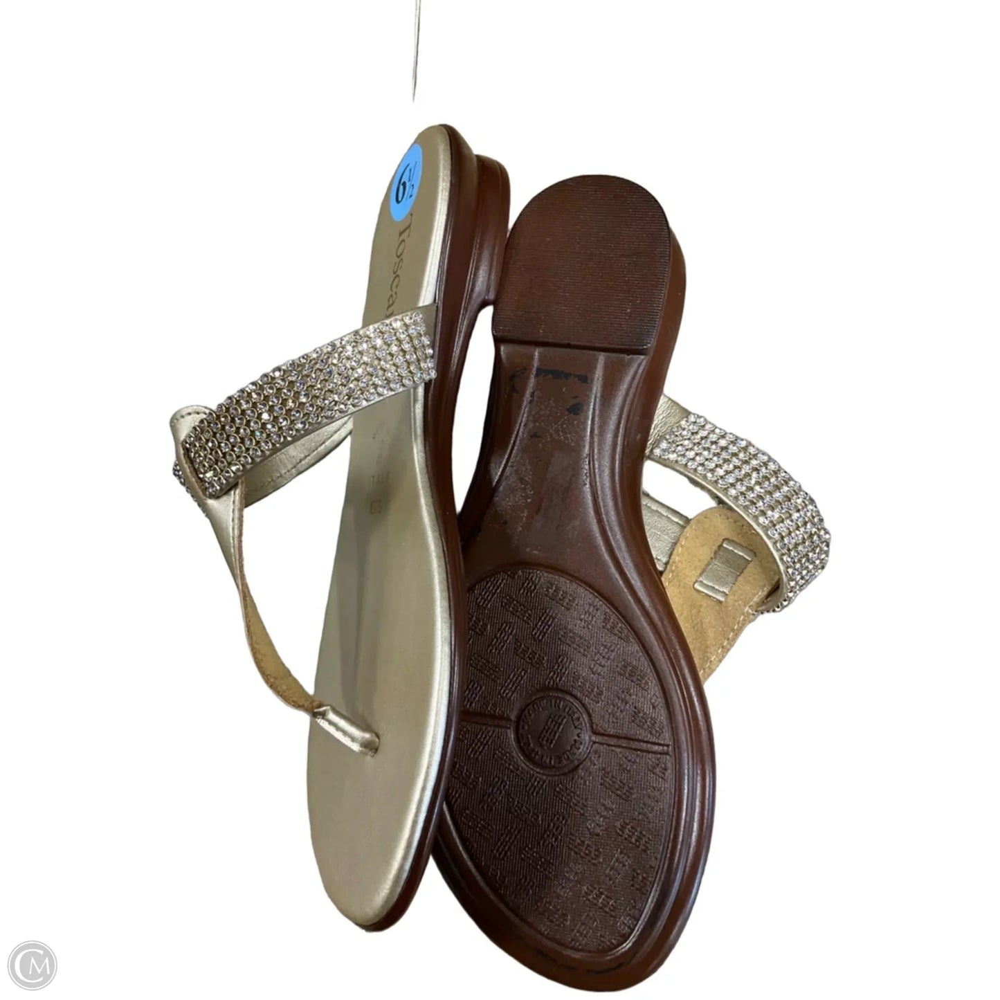 Sandals Flats By Toscanella In Gold, Size: 6.5