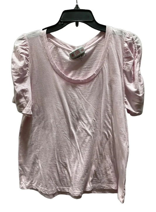 Top Short Sleeve Basic By Loft In Pink, Size: M