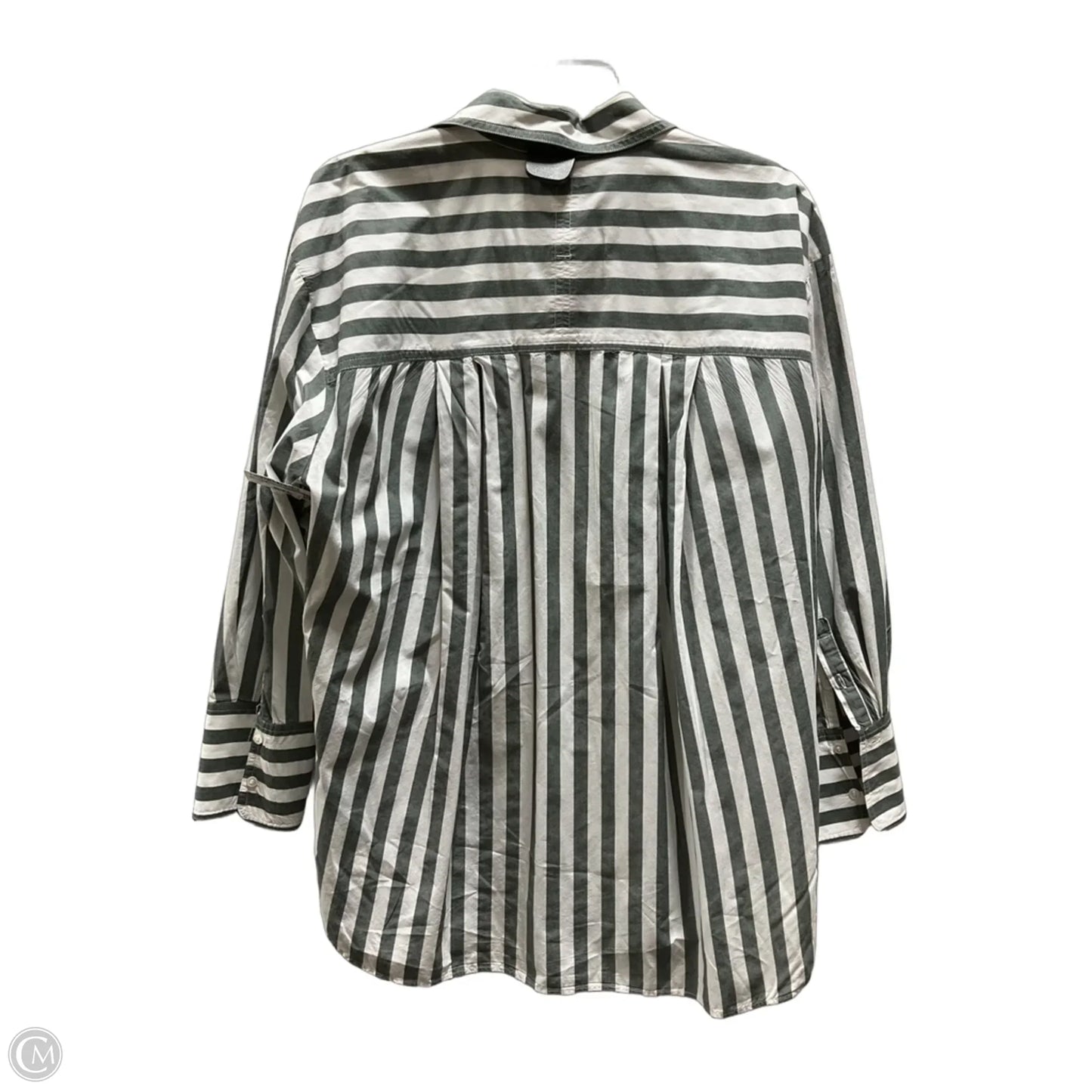 Blouse Long Sleeve By Banana Republic In Striped Pattern, Size: L