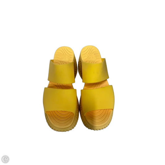 Sandals Heels Platform By Sorel In Yellow, Size: 6