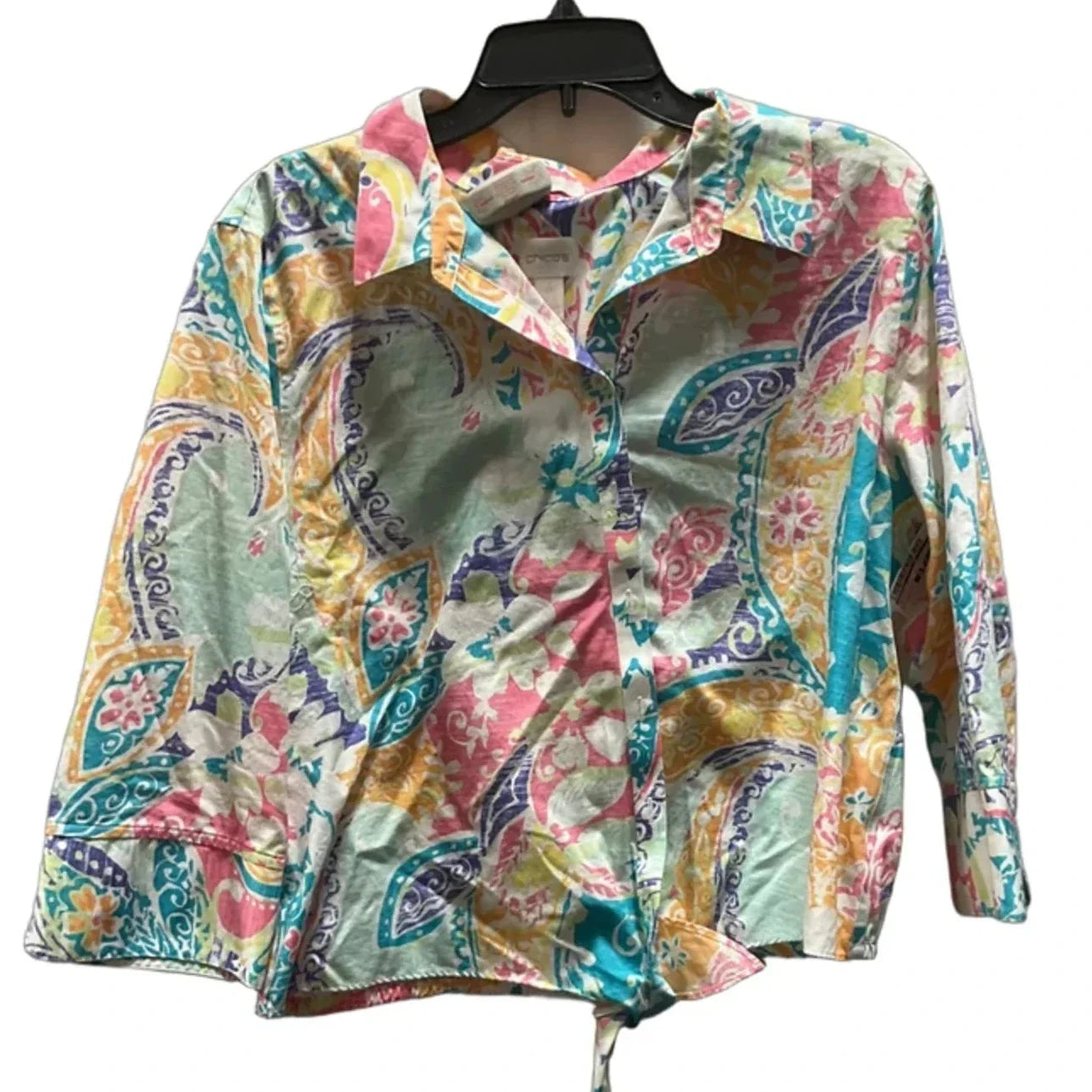 Blouse Long Sleeve By Chicos In Pink, Size: Xl