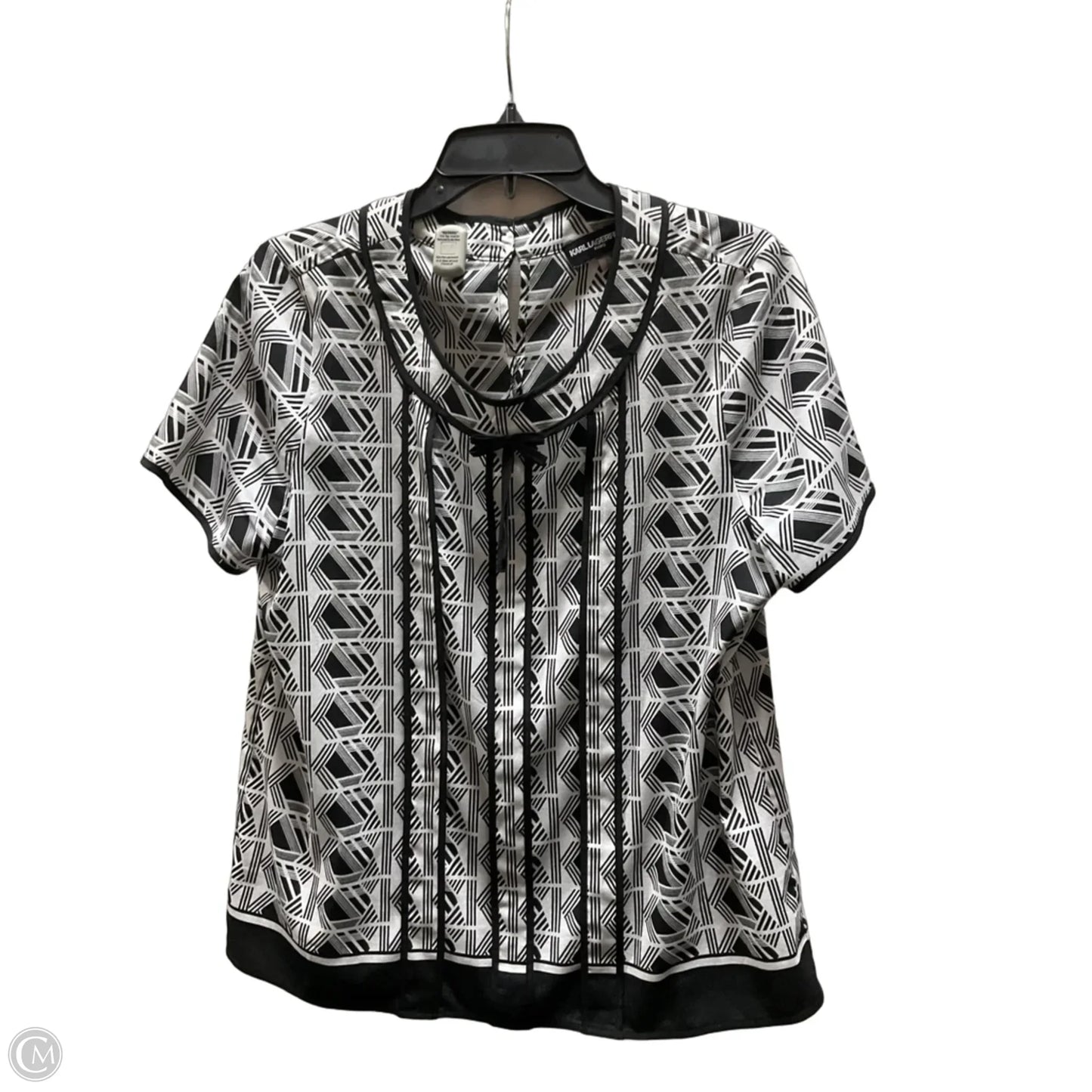 Top Short Sleeve By Karl Lagerfeld In Black, Size: L