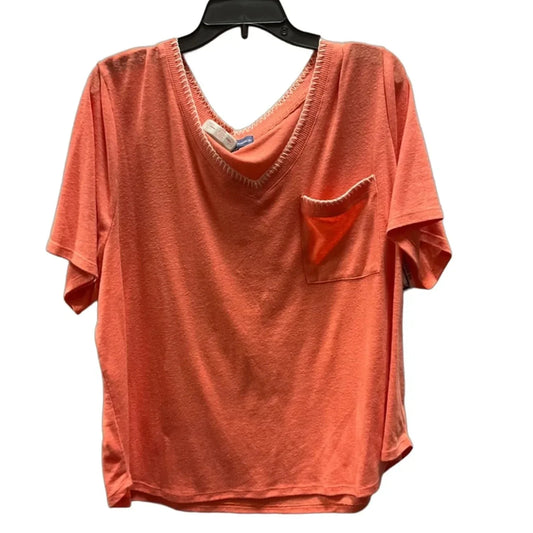 Top Short Sleeve By Democracy In Orange, Size: 3x