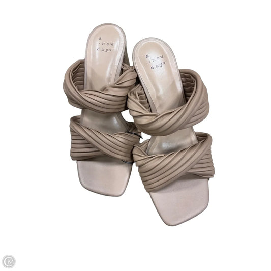 Sandals Heels Block By A New Day In Tan, Size: 6