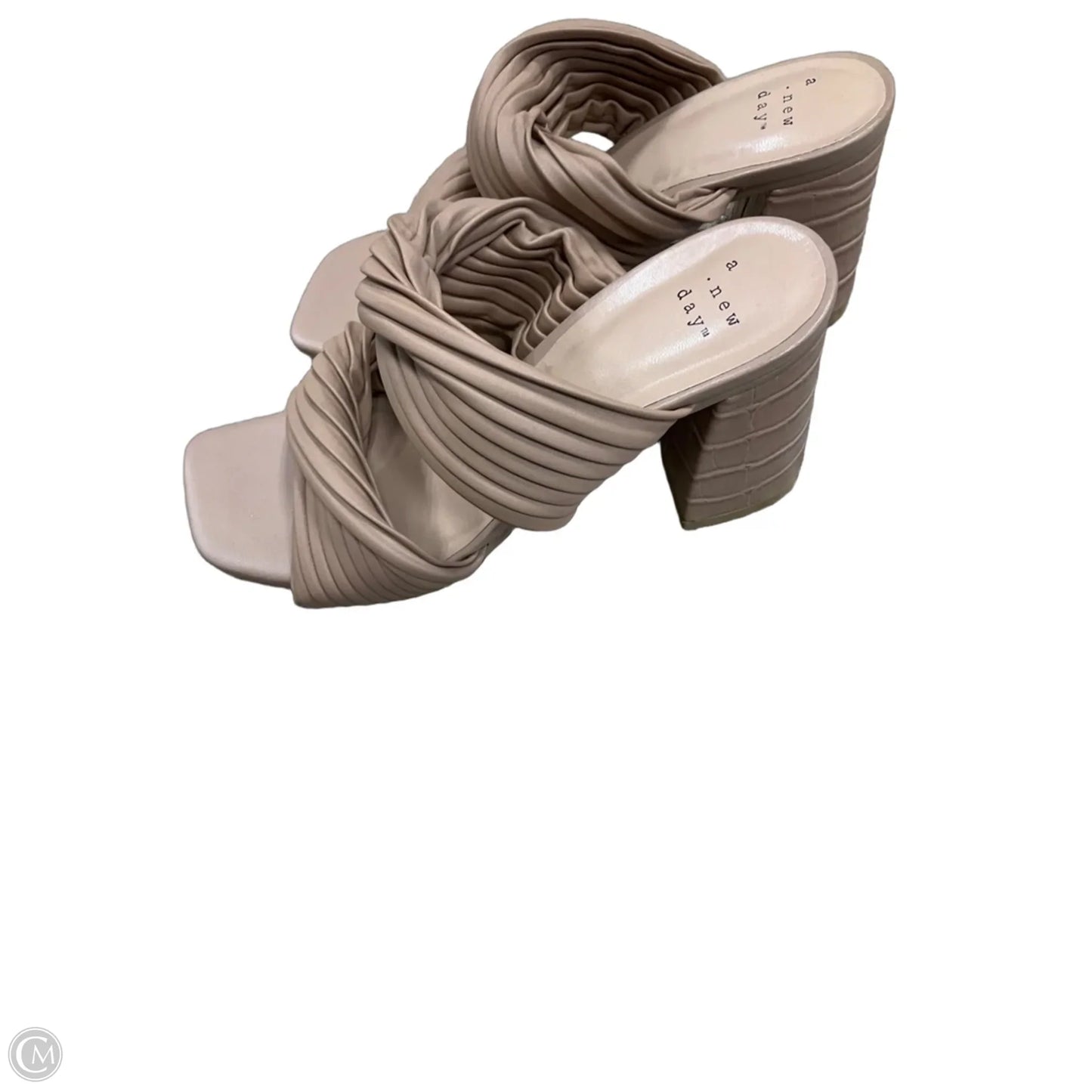 Sandals Heels Block By A New Day In Tan, Size: 6