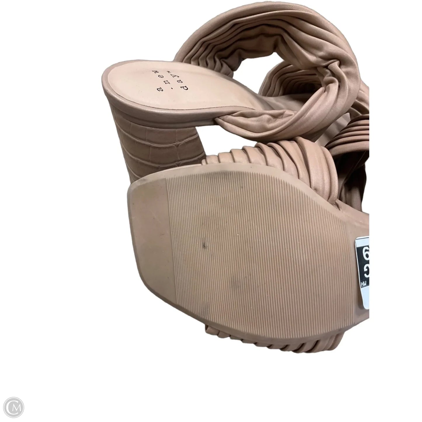 Sandals Heels Block By A New Day In Tan, Size: 6