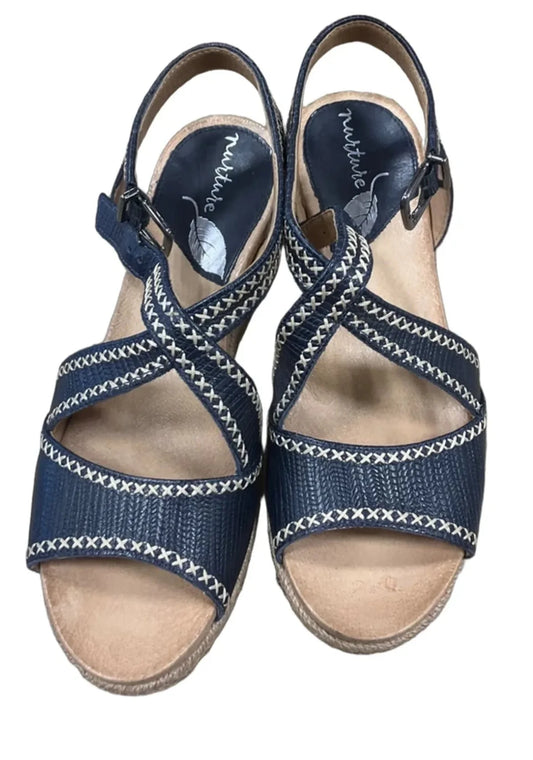 Sandals Heels Platform By Nurture In Blue, Size: 7
