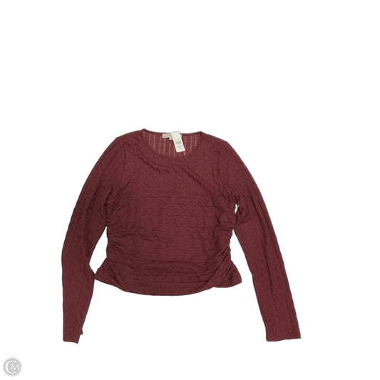 Top Long Sleeve By Loft In Maroon, Size: L