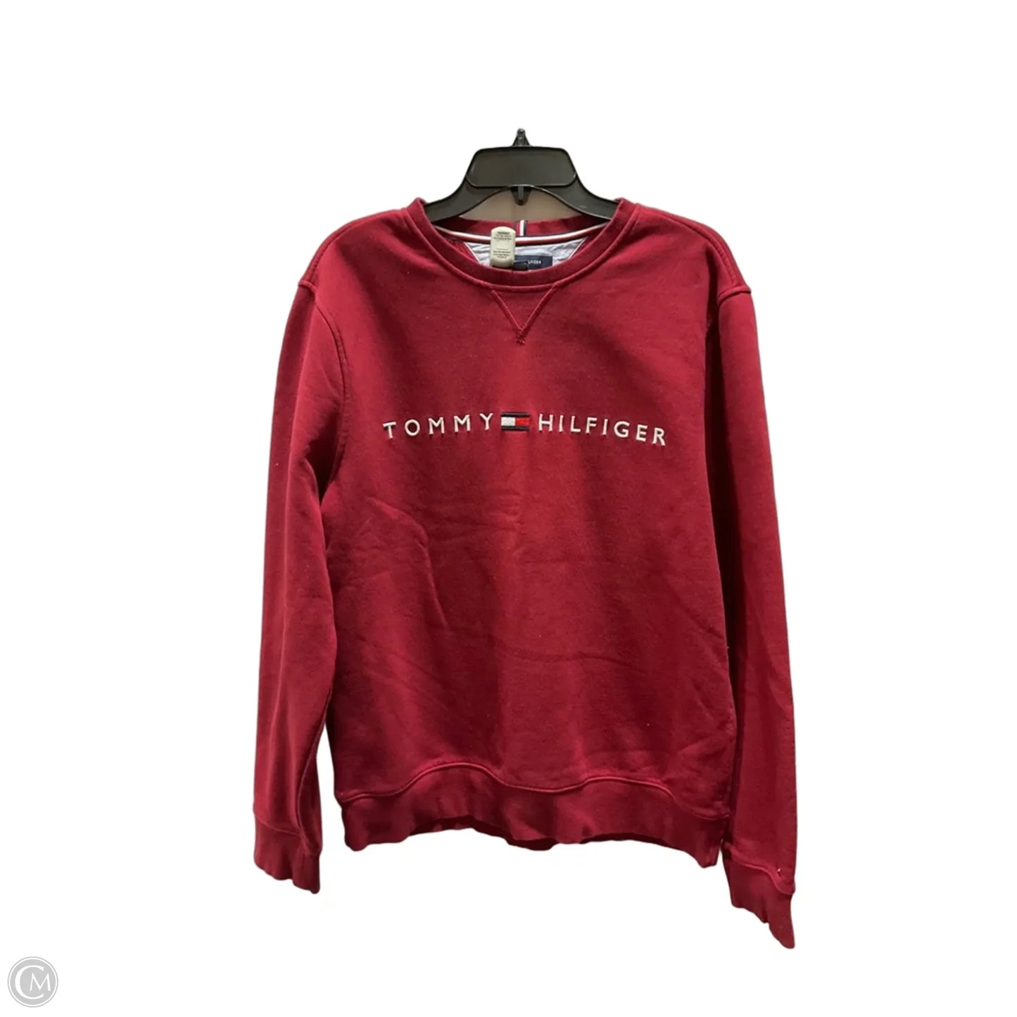 Sweatshirt Crewneck By Tommy Hilfiger In Maroon, Size: L