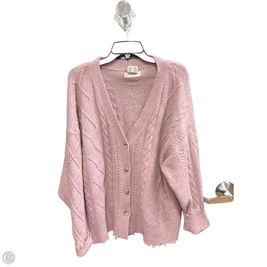 Sweater Cardigan By Lucky Brand In Purple, Size: Xl