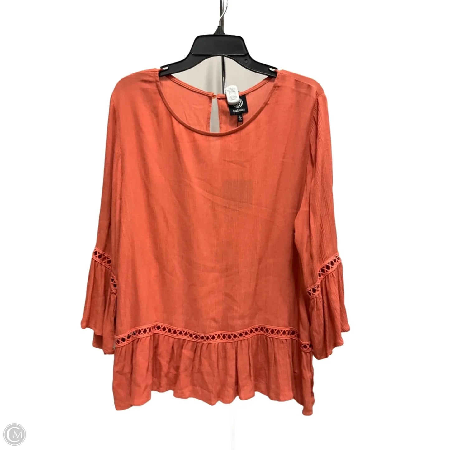 Top 3/4 Sleeve By Bobeau In Orange, Size: L