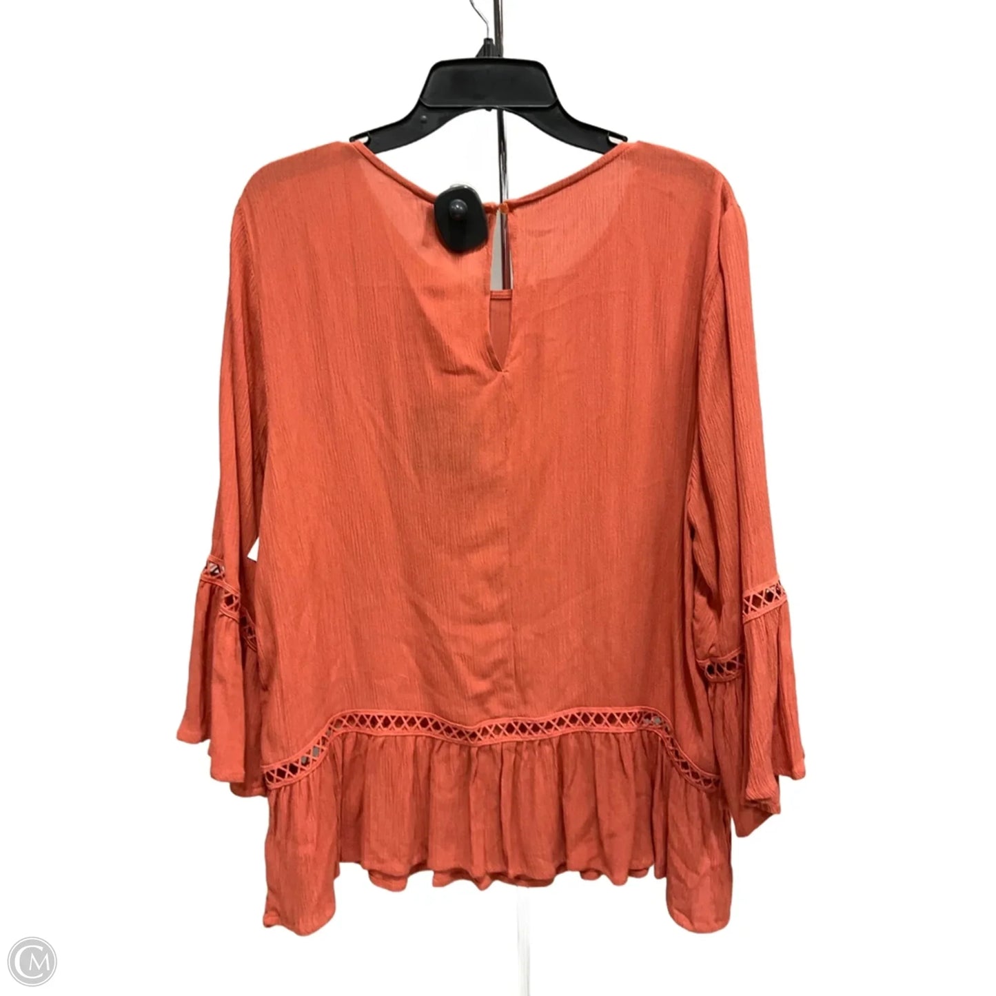 Top 3/4 Sleeve By Bobeau In Orange, Size: L
