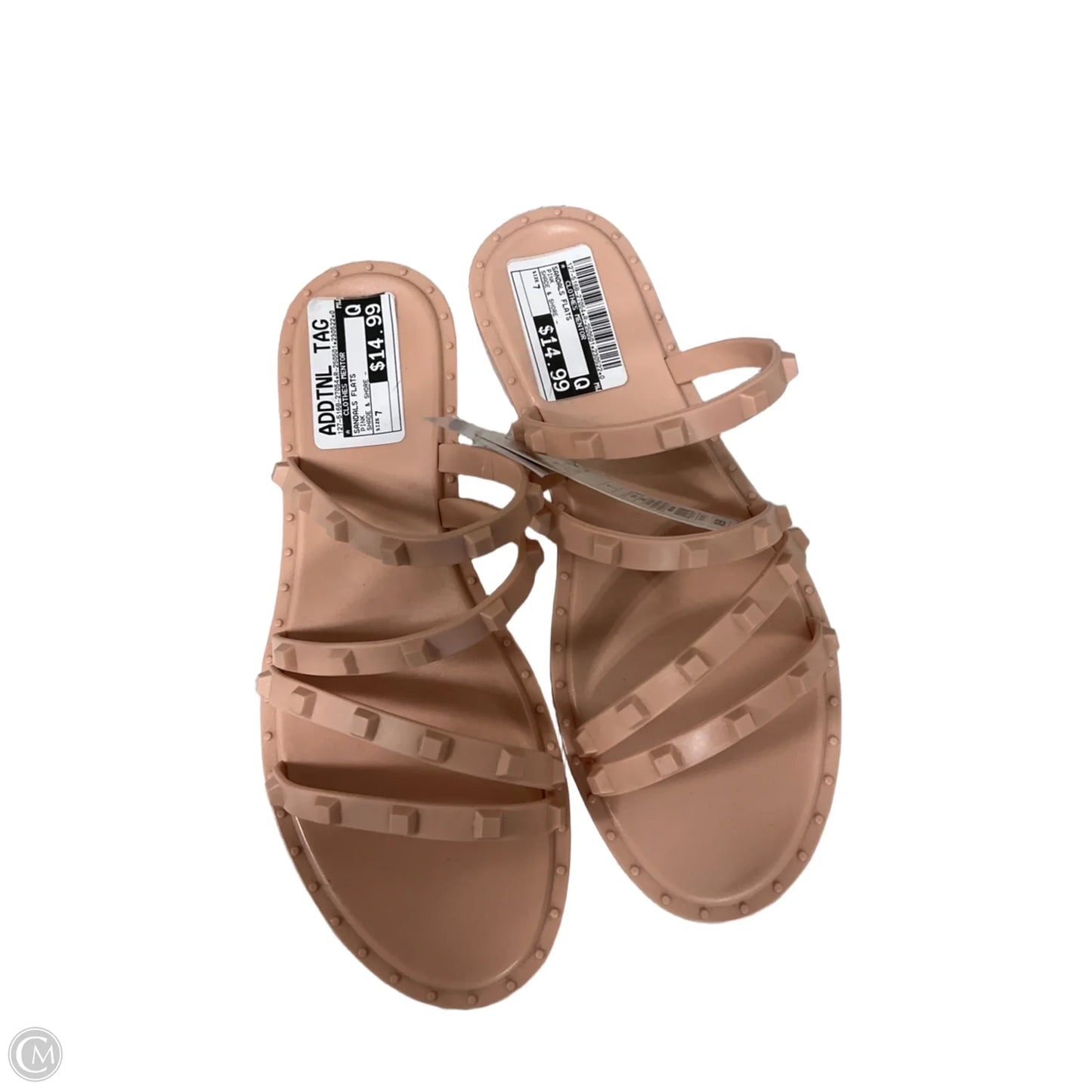 Sandals Flats By Clothes Mentor In Pink, Size: 7